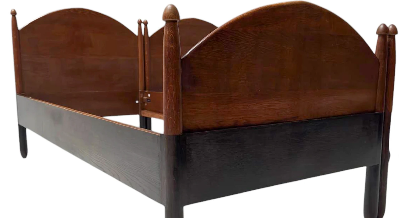 Willem Penaat Art Deco Amsterdamse School Twin Beds for Metz & Co., 1920s